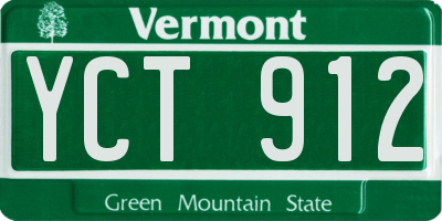VT license plate YCT912