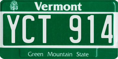 VT license plate YCT914