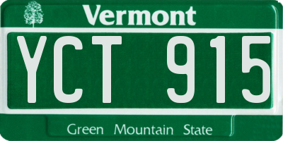 VT license plate YCT915