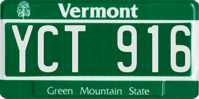 VT license plate YCT916