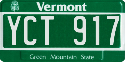 VT license plate YCT917