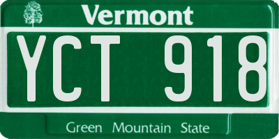 VT license plate YCT918