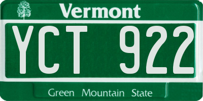 VT license plate YCT922