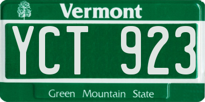 VT license plate YCT923