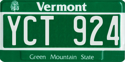 VT license plate YCT924