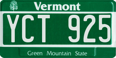 VT license plate YCT925