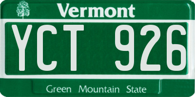VT license plate YCT926