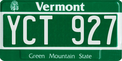 VT license plate YCT927