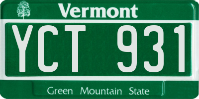 VT license plate YCT931