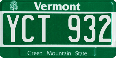 VT license plate YCT932