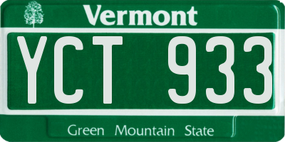 VT license plate YCT933