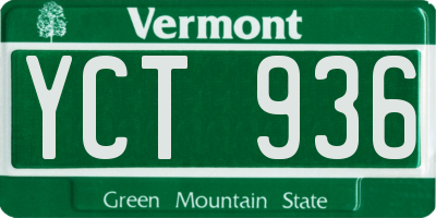 VT license plate YCT936
