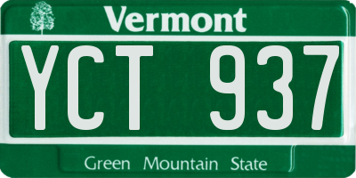 VT license plate YCT937