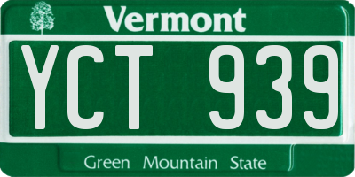 VT license plate YCT939
