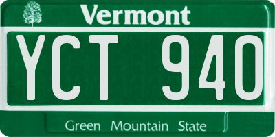 VT license plate YCT940