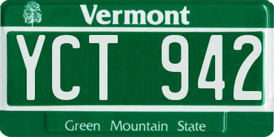 VT license plate YCT942