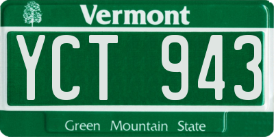 VT license plate YCT943