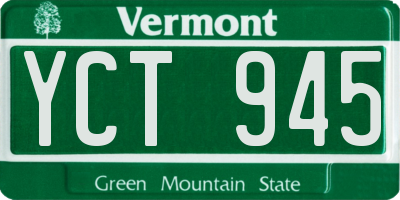 VT license plate YCT945