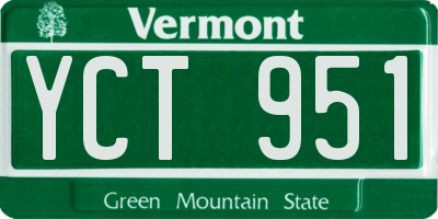 VT license plate YCT951