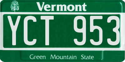 VT license plate YCT953