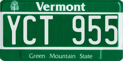 VT license plate YCT955