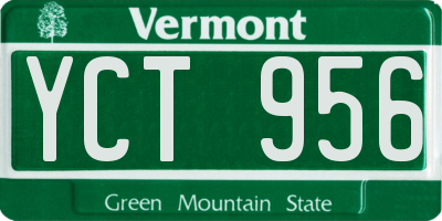 VT license plate YCT956