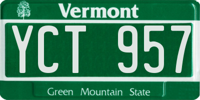VT license plate YCT957