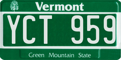 VT license plate YCT959