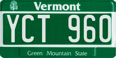 VT license plate YCT960