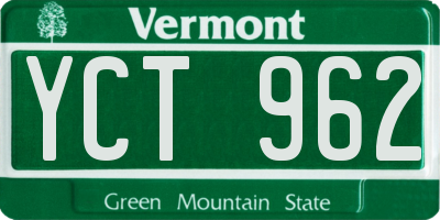 VT license plate YCT962