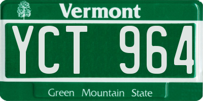 VT license plate YCT964