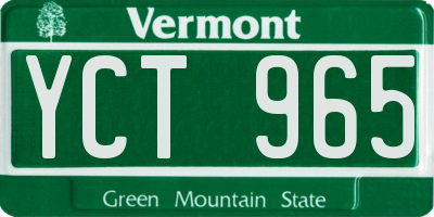 VT license plate YCT965