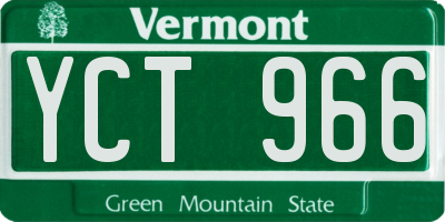 VT license plate YCT966