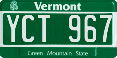 VT license plate YCT967