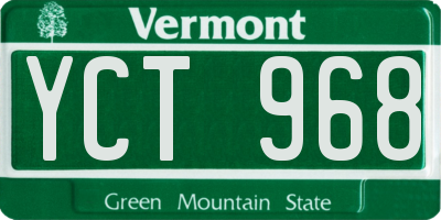 VT license plate YCT968