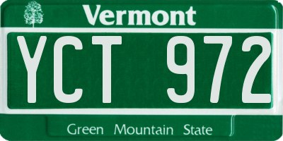 VT license plate YCT972