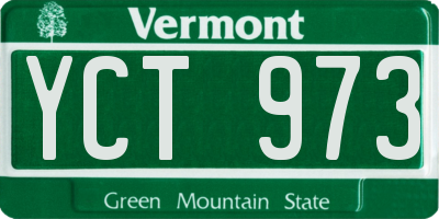 VT license plate YCT973