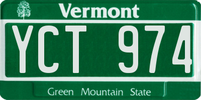 VT license plate YCT974