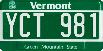 VT license plate YCT981