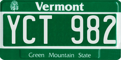 VT license plate YCT982