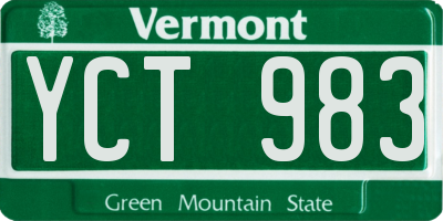 VT license plate YCT983