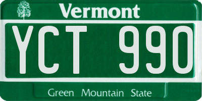 VT license plate YCT990