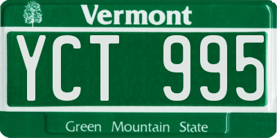 VT license plate YCT995