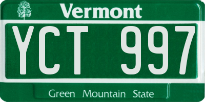 VT license plate YCT997