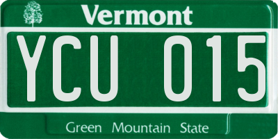 VT license plate YCU015