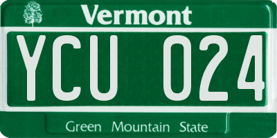 VT license plate YCU024