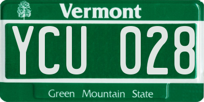 VT license plate YCU028