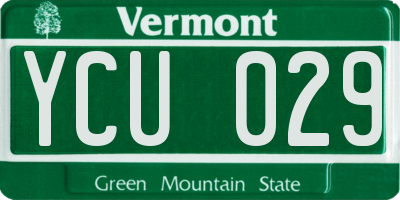 VT license plate YCU029