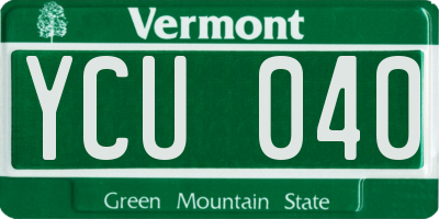 VT license plate YCU040