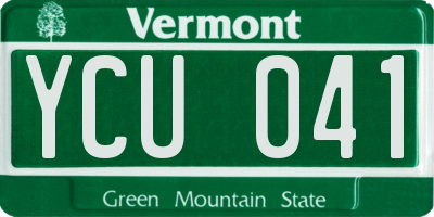 VT license plate YCU041